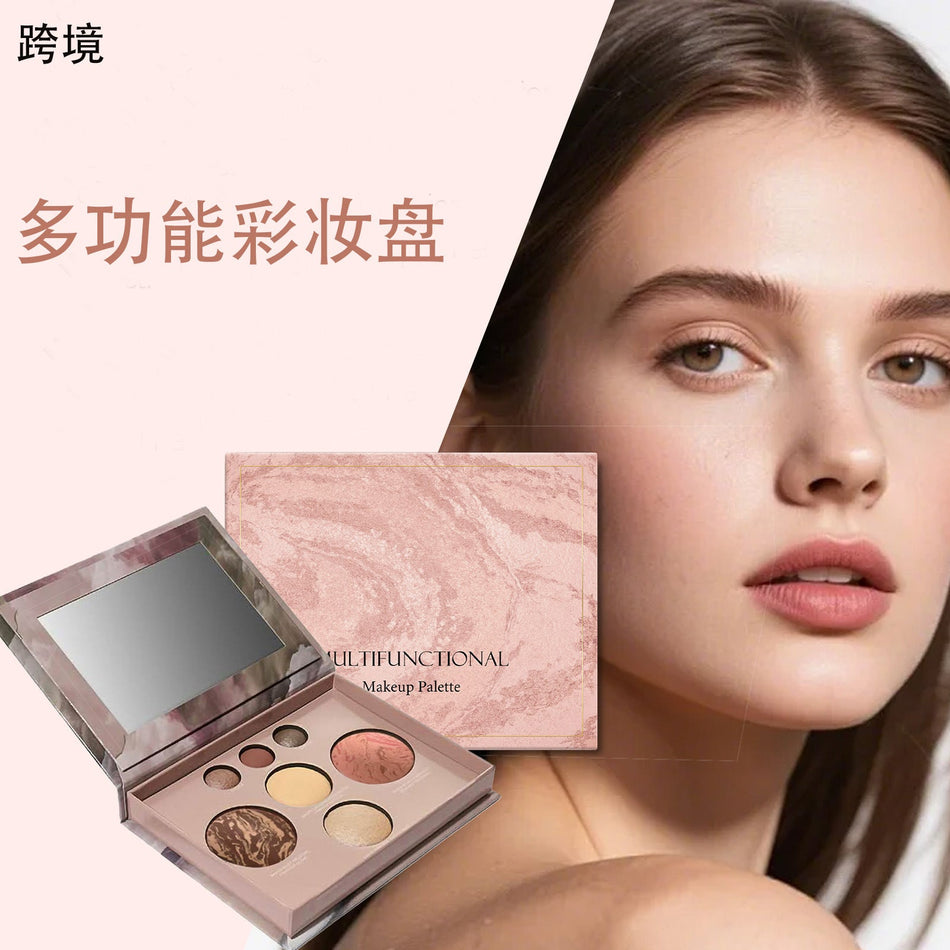 Multifunctional Daily Makeup Palette with Blush & Highlight