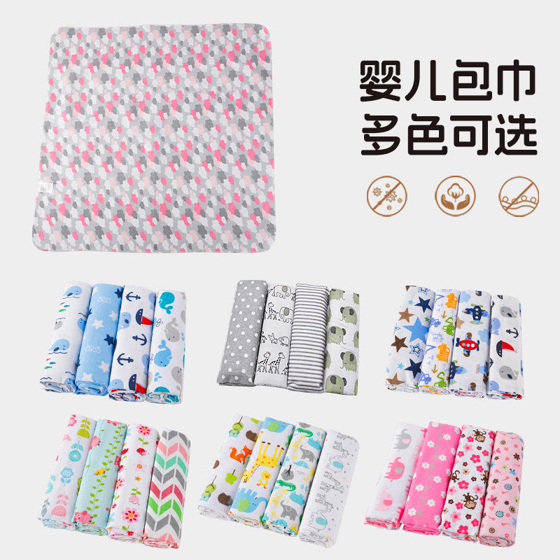 4 Pack Baby Flannel Swaddling Wrap Soft Newborn Blanket