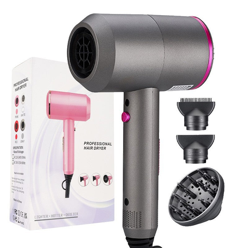Hammer-Style Hair Dryer with 3 Nozzles, Travel-Ready