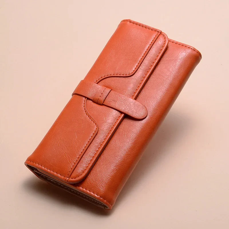 Oil Wax Leather Wallet – Drawstring Vintage Style