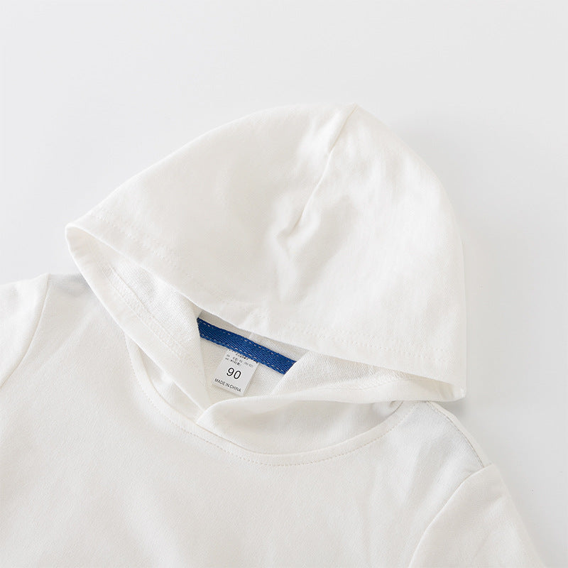 Children’s Pure Cotton Terry Hooded Sweatshirt Spring Fall Hoodie