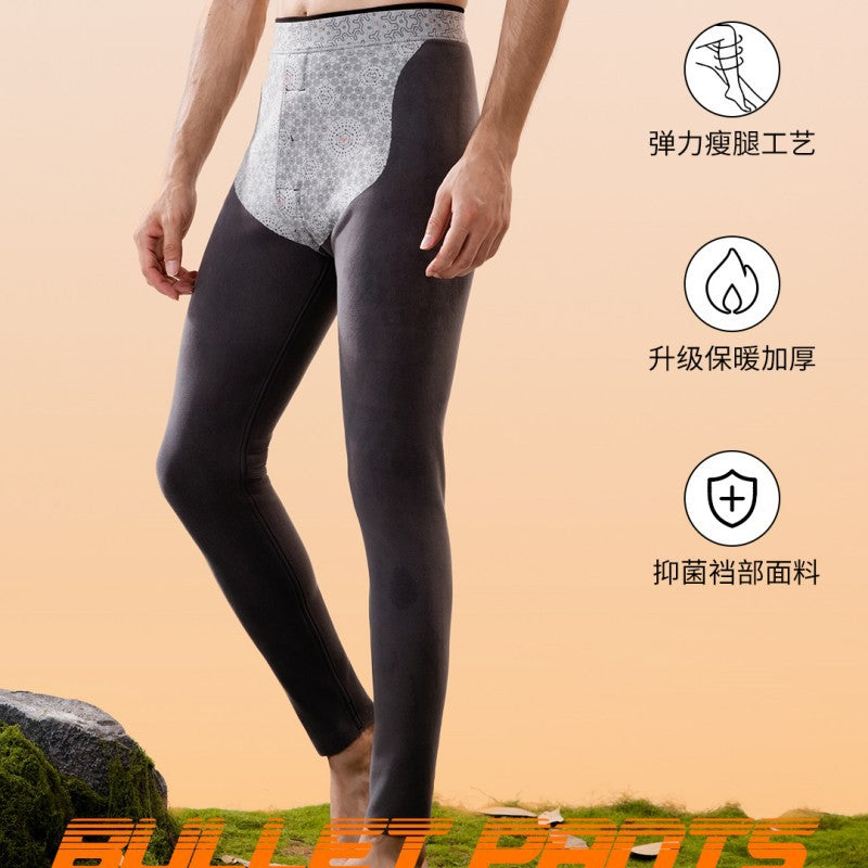 Men’s Fleece-Lined Thermal Base Layer Cotton Pants Winter