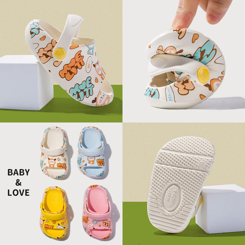 Cartoon Kids’ Hole Slippers – Soft Summer Indoor Shoes