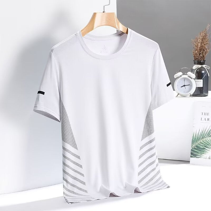 STOCK-Men’s Ice Silk Summer T-Shirt – Quick-Dry & Breathable