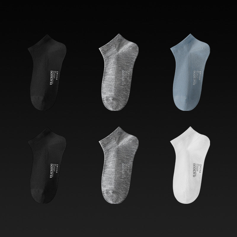 PACK OF 6-Men's Breathable Mesh Boat Socks with Anti-Odor Comfort