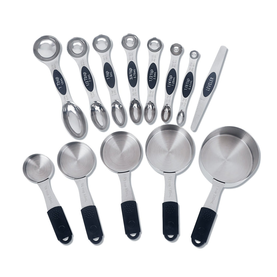 Stainless Steel Magnetic Suction 13-Piece Measuring Cup Set