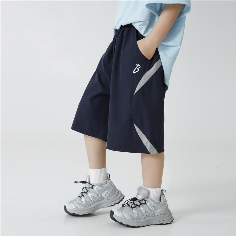 Elite Boys' Four-Way Stretch Loose Summer Sports Shorts