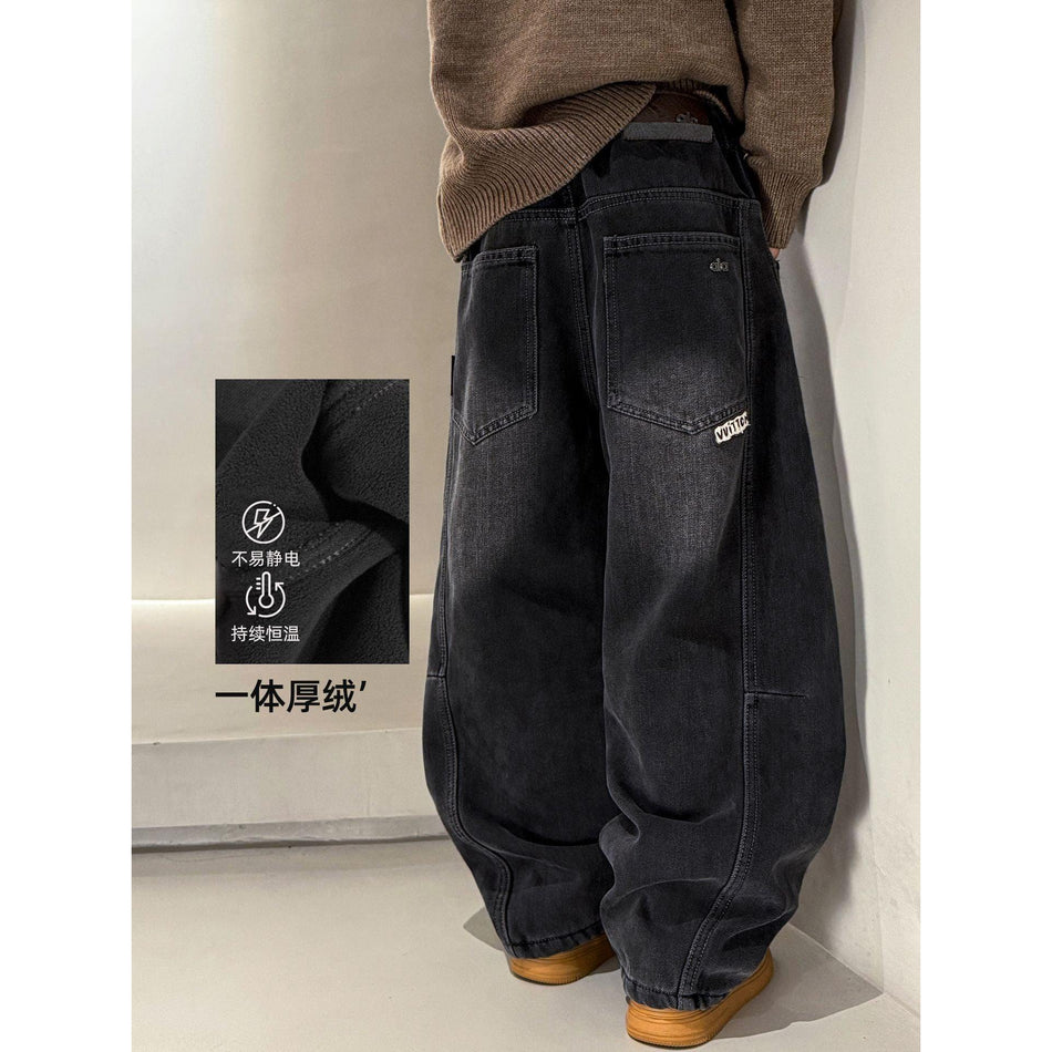 Boys Fleece-Lined Winter Jeans – Warm Kids Pants 2025