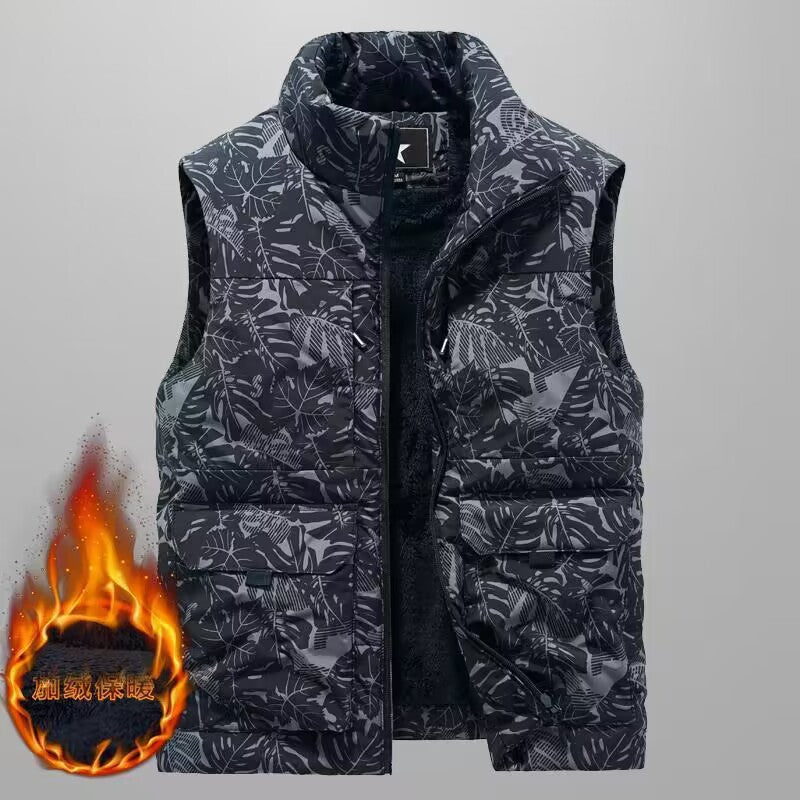 Men’s Fleece-Lined Work Vest – Thickened Outdoor Waistcoat