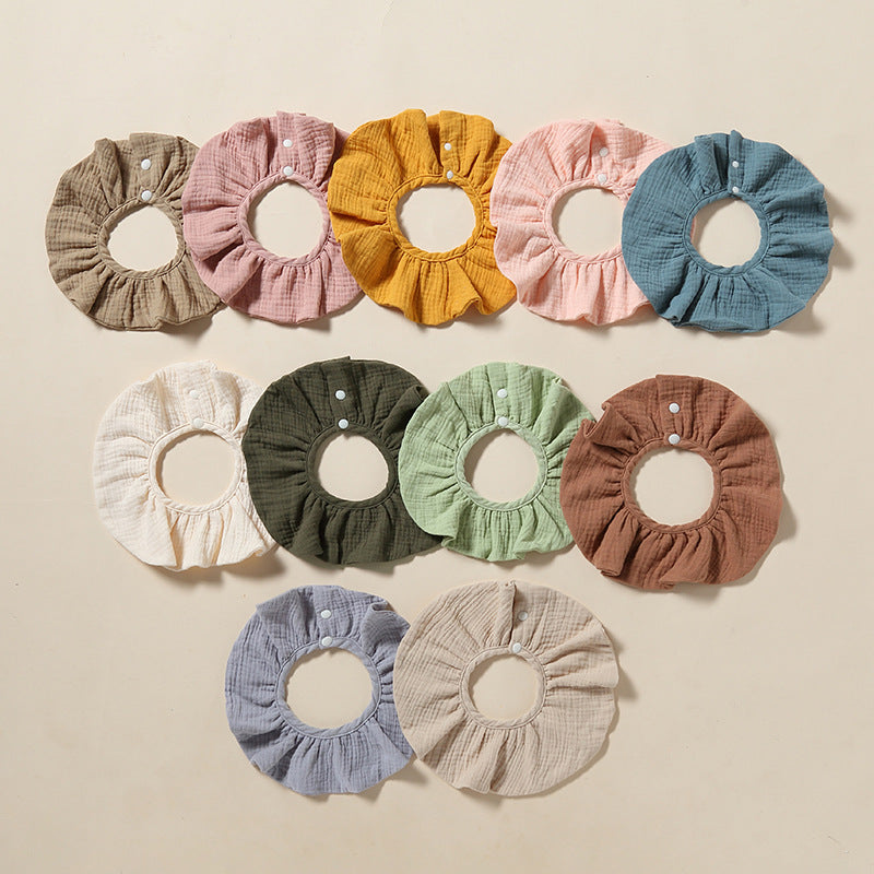 360° Cotton Baby Bib – Soft Petal Gauze for Newborns