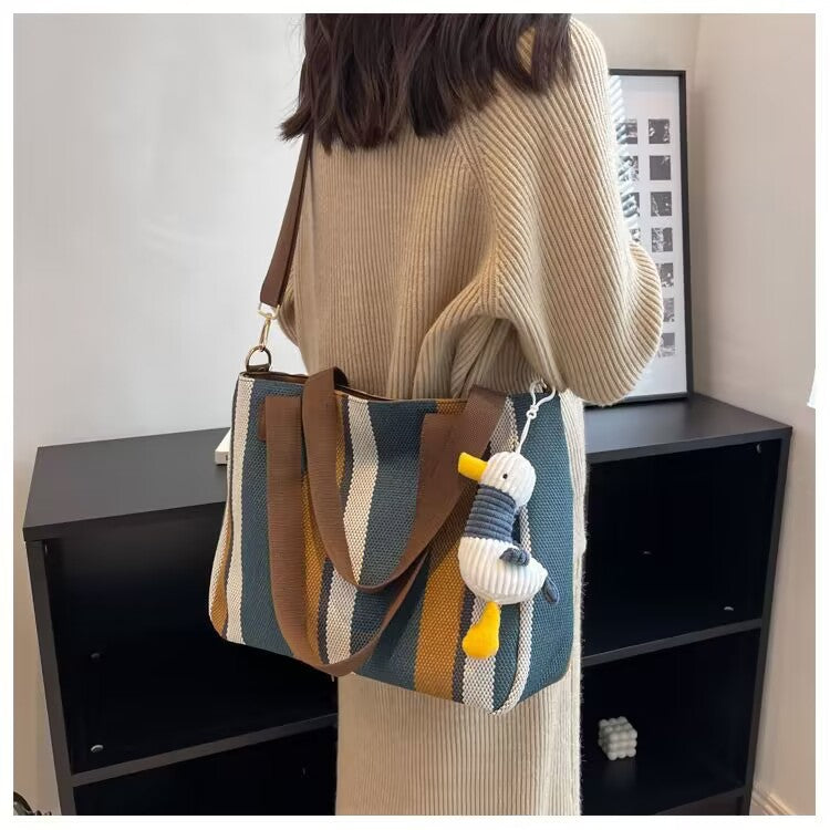 Urban Large Capacity Canvas Shoulder Tote Bag Simple Women
