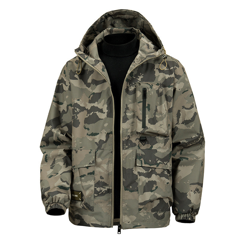 STOCK-Camouflage Hooded Jacket – Men’s Autumn Winter Warm Outdoor