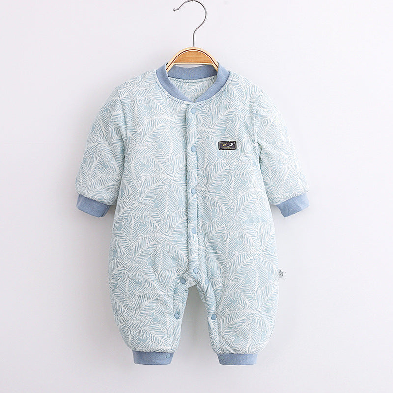 Autumn and Winter Newborn Clothes Cotton Quilted Baby Jumpsuit