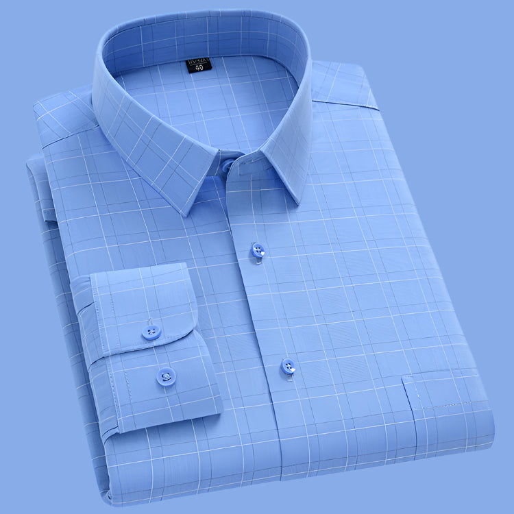 INSTOCK-Men's Bamboo Fiber Non-Iron Shirt  Lightweight & Stretchy