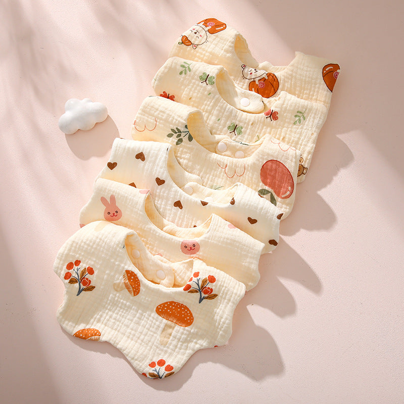 Six Layer Pure Cotton Gauze 360 Degree Adjustable Baby Bib