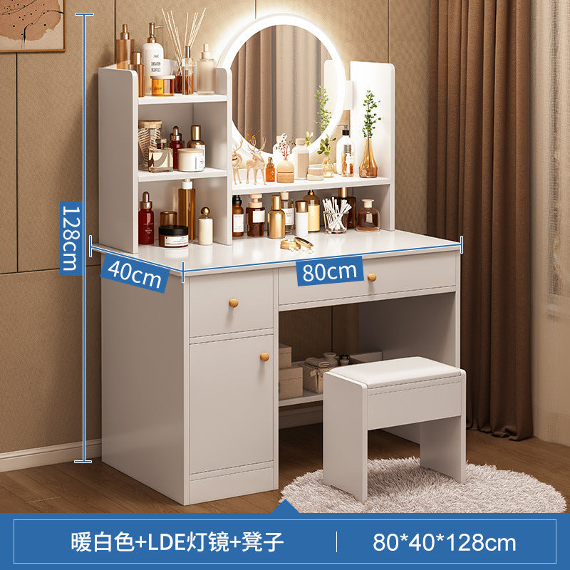 Modern European-Style Dressing Table with Storage Cabinet