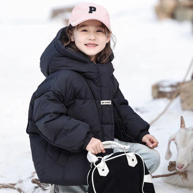 Kids Hooded Winter Cotton Jacket Warm Thickened Coat