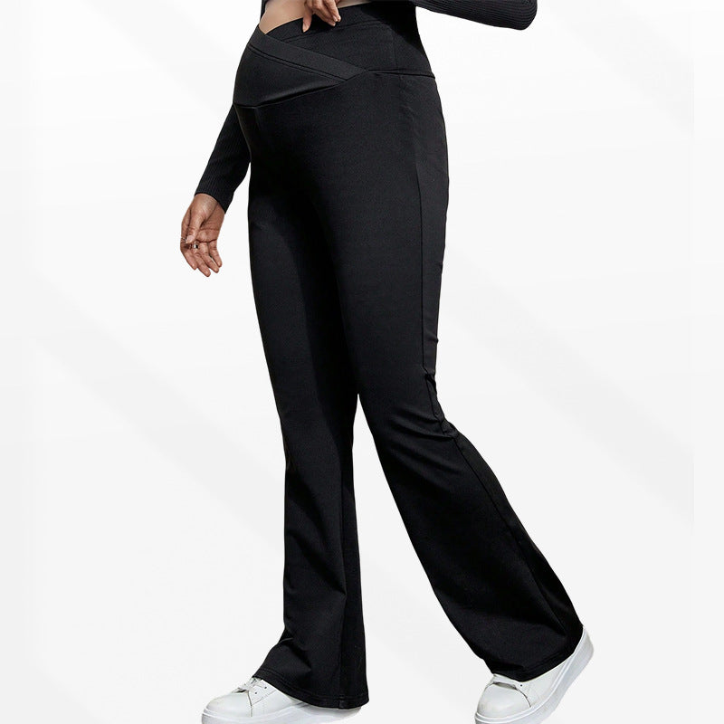 Autumn Winter Maternity Yoga Pants High Waist Flared Fit Wear