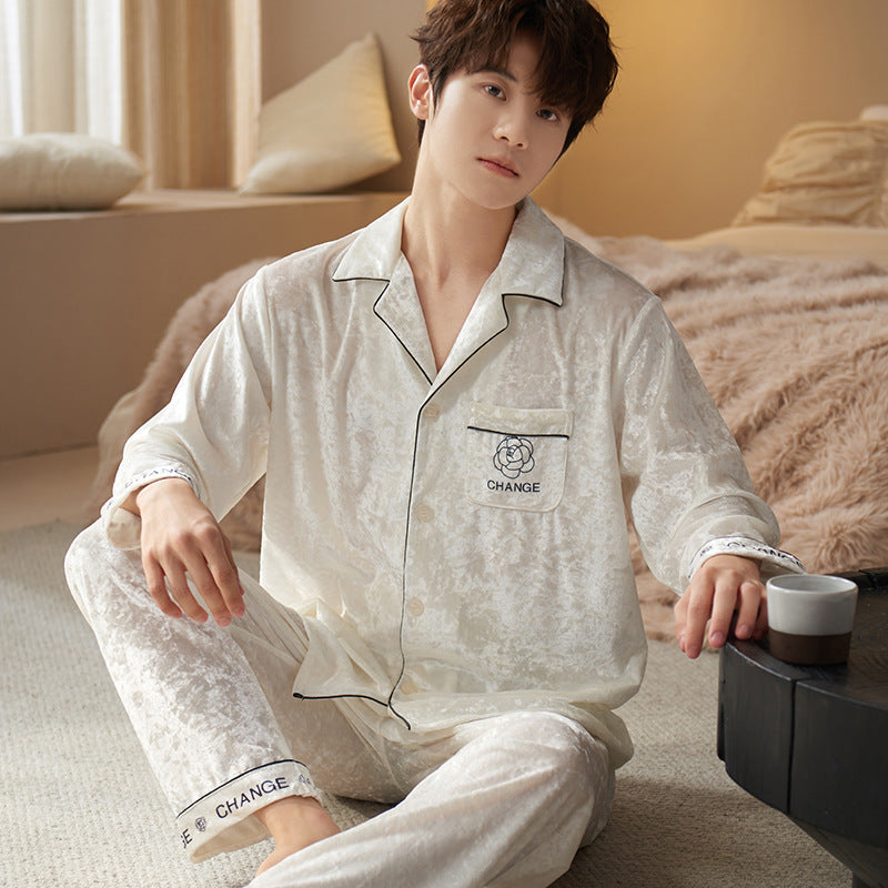 Velvet Couple Pajamas Long-Sleeve Warm Autumn Winter Set