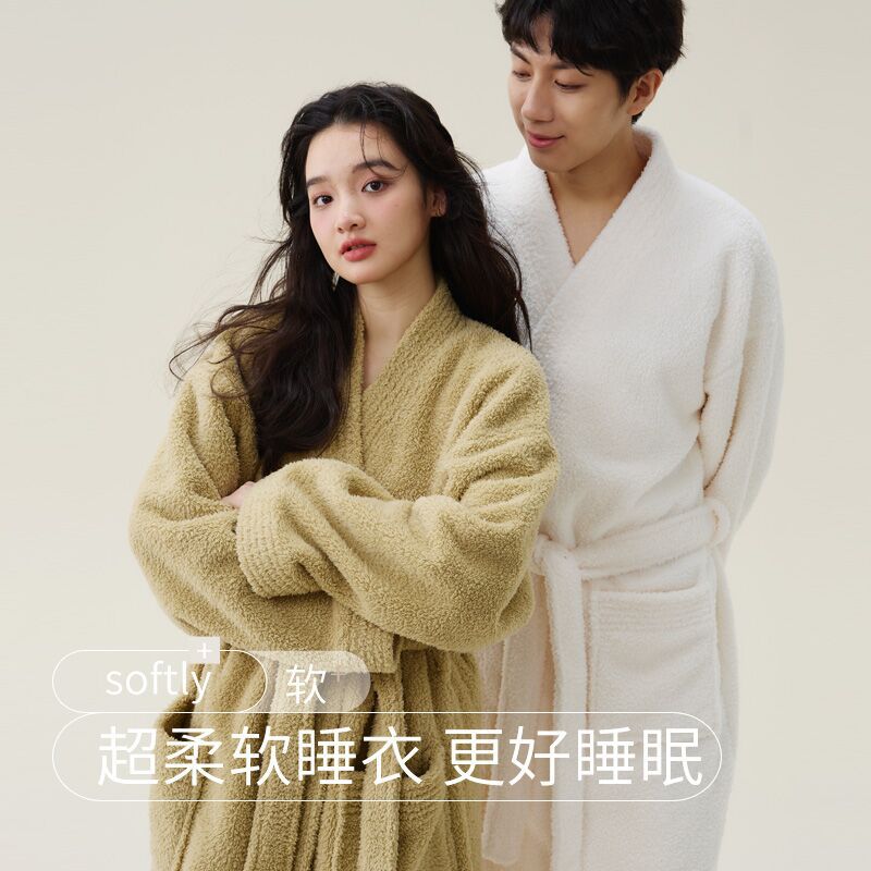 Couple’s Coral Fleece Thickened Nightgown 2025
