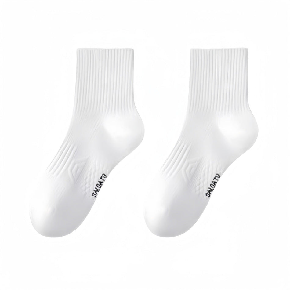 Men's Pure Cotton Mid-Calf Sports Socks for Running