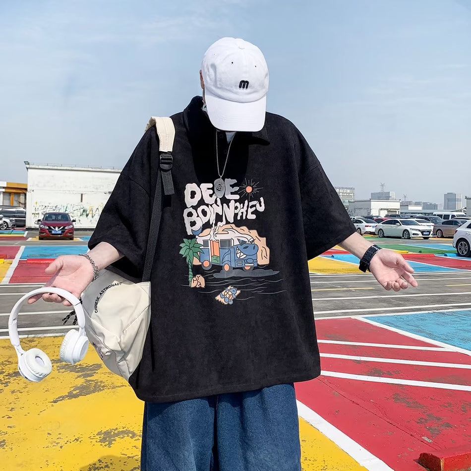 STOCK-Heavyweight Polo Shirt – Street Style Summer T-Shirt