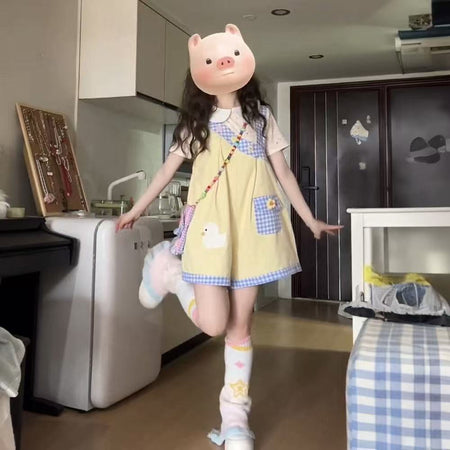 Girls Doll Collar Plaid Shorts Summer Set – Baby & Children's Outfits – Image 6