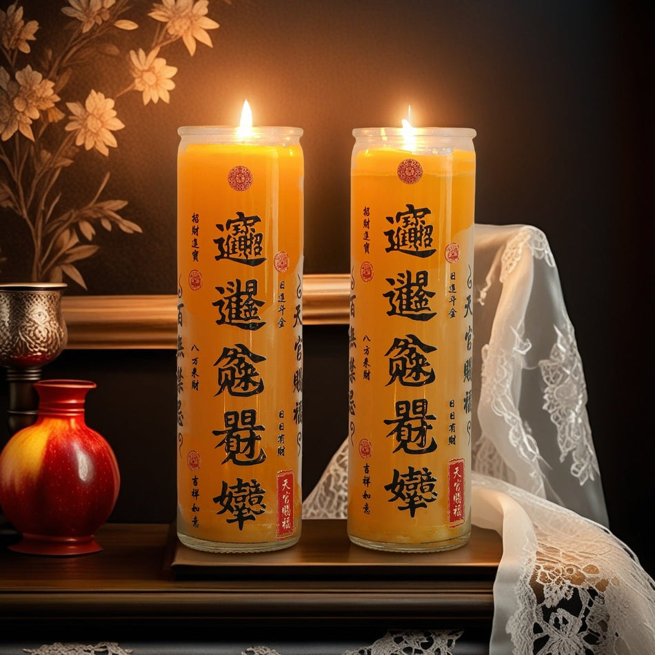 Handmade Celestial Blessing Candles for Romance & Luck