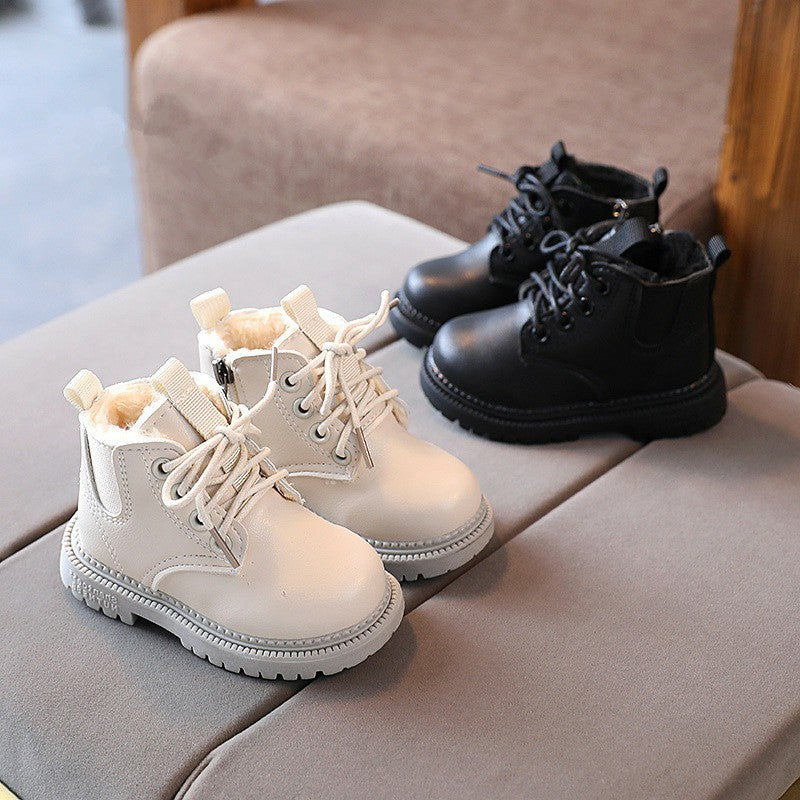 Men's & Kids Autumn Winter Velvet British Boots