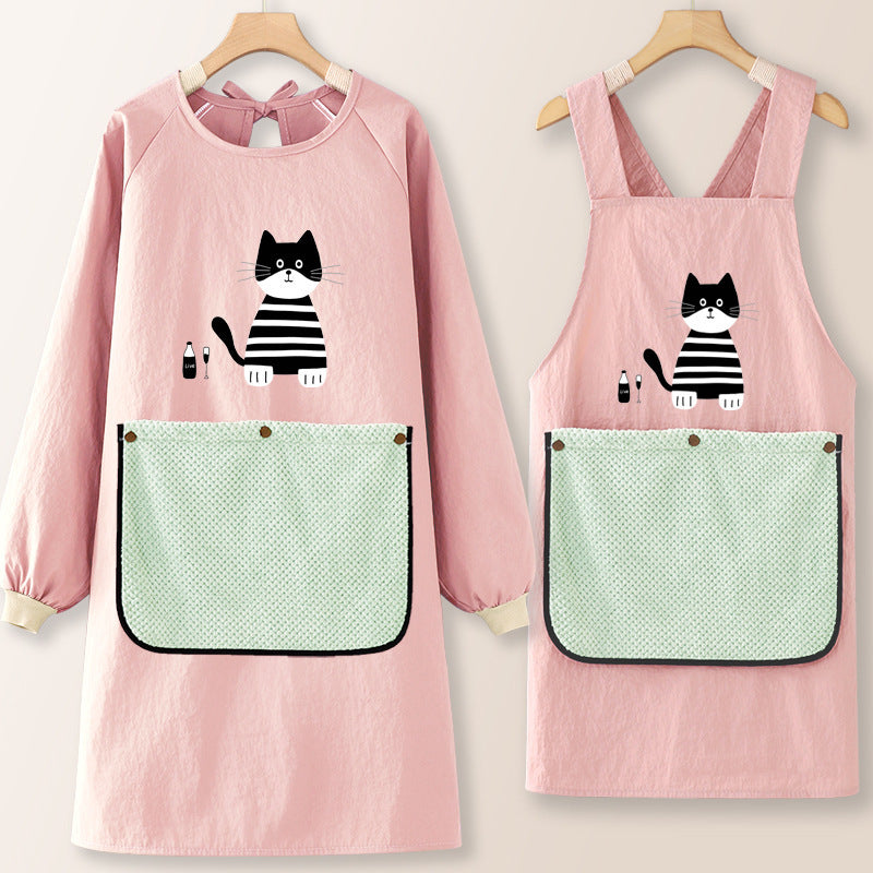 Long-Sleeve Oil-Proof Kitchen Apron – Stylish & Durable