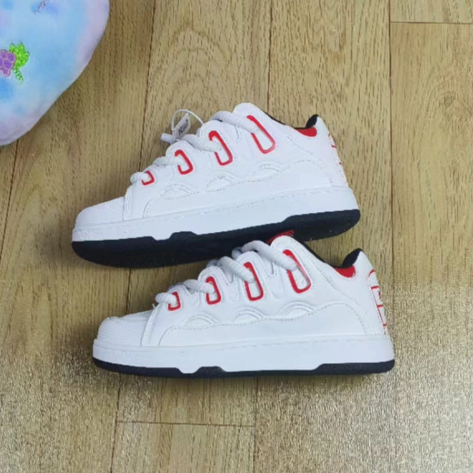 Hong Kong Style White Casual Couple Skate Shoes