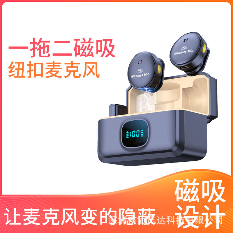 Magnetic One-to-Two Wireless Microphone for Outdoor Live