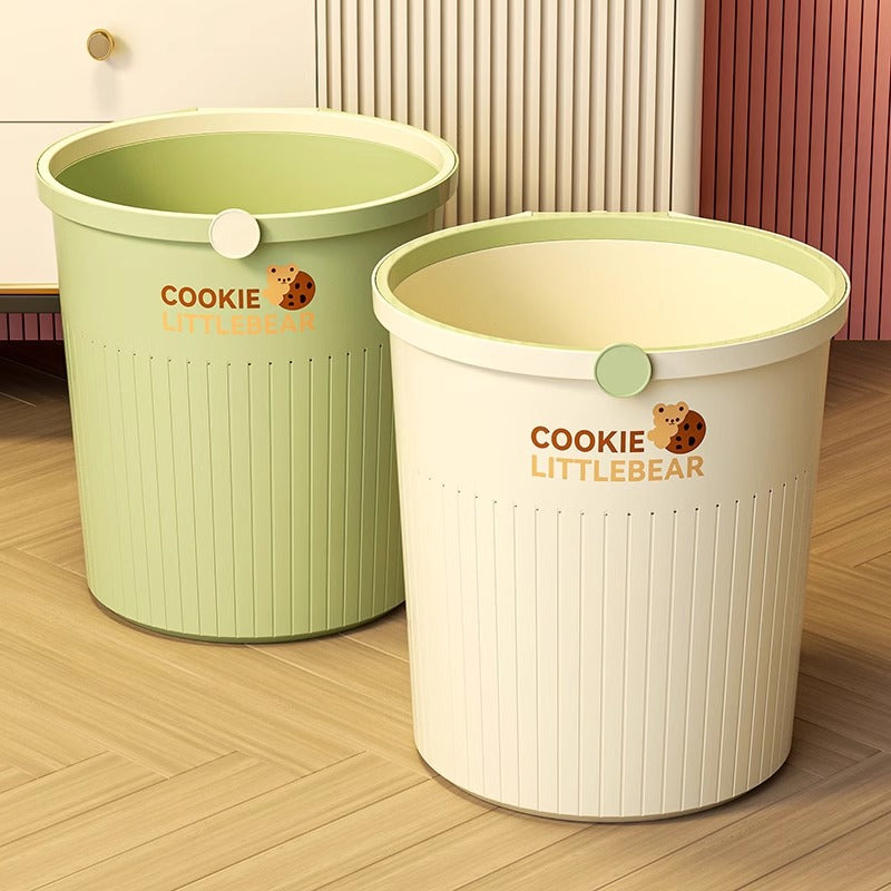 Cream-Style Lidless Wastebasket for Home