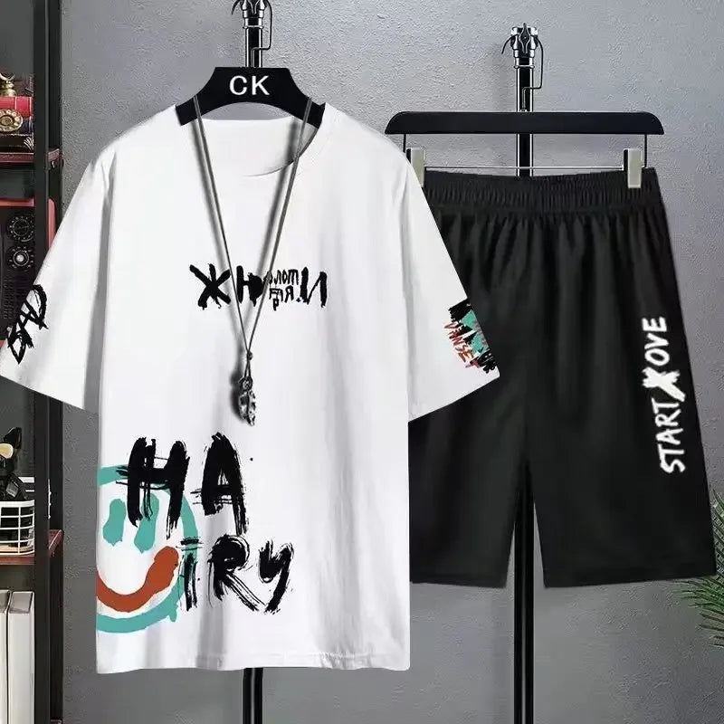 Men's Summer Casual Sports Set – Loose Fit Teen Style