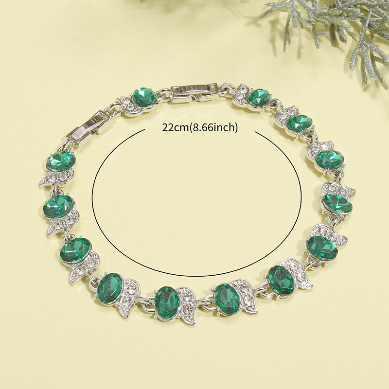 Meniscus Colored Zircon Bracelet – Trendy Unisex Jewelry