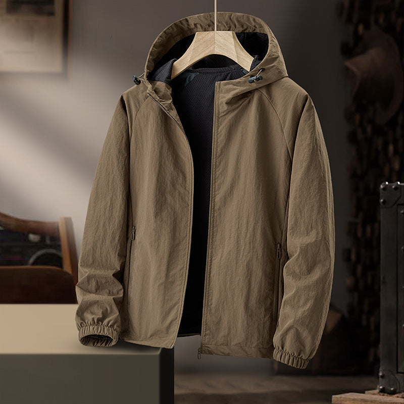 Men’s Hooded Windproof Waterproof Sports Jacket Spring