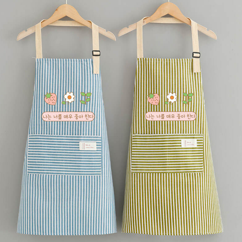 Breathable Cotton Linen Kitchen Apron