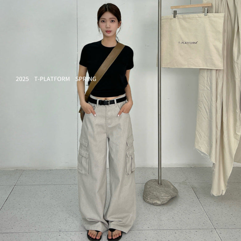 Retro Multi-Pocket Overalls – Niche Wide Leg Style