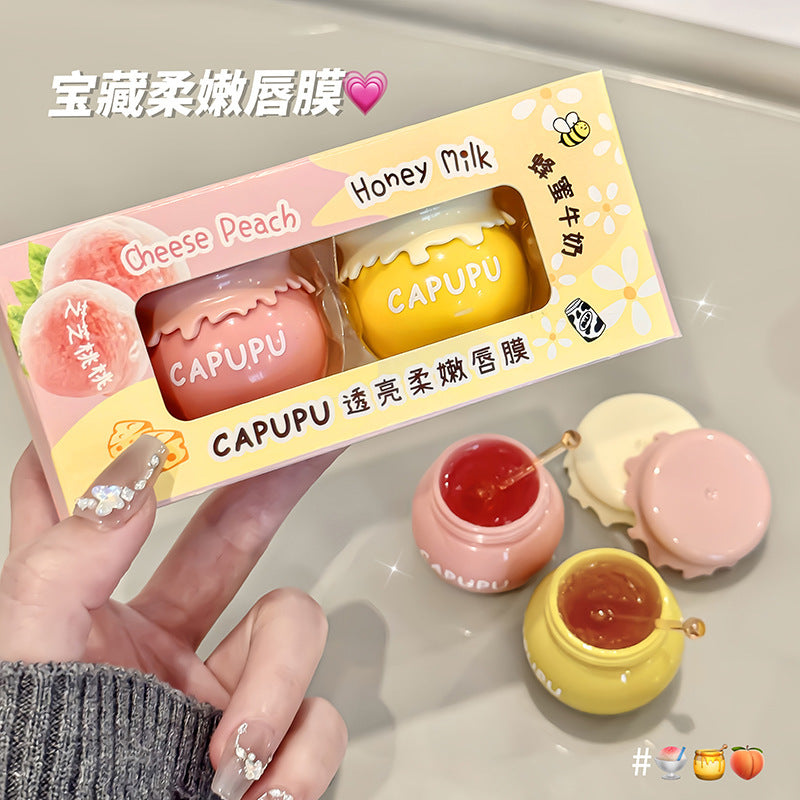CAPUPU Peach Honey Lip Mask – Moisturizing & Anti-Dry Lip Care