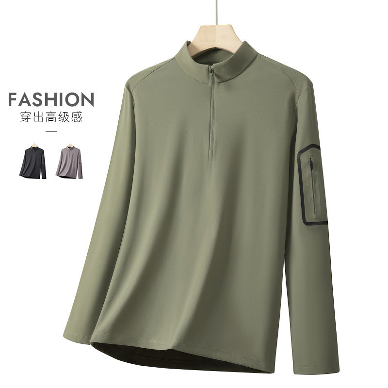 Men’s Half-Zip Fleece T-Shirt – Warm Sports Innerwear