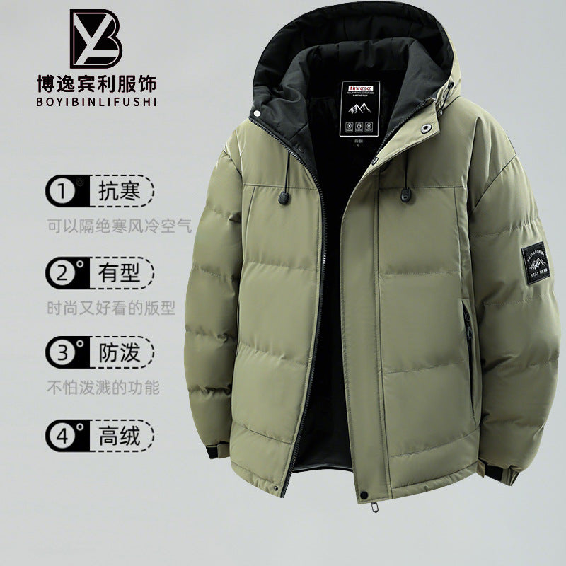 INSTOCK-Men’s Winter Windproof Thickened Cotton Jacket – Stand