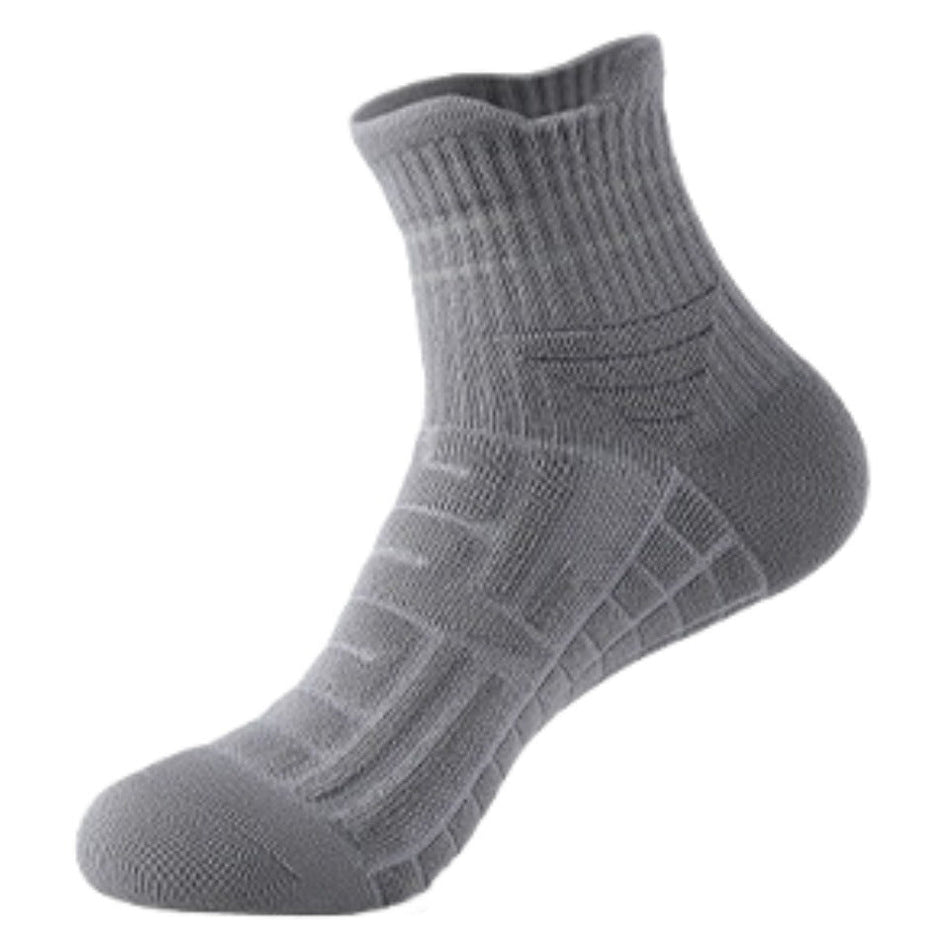 Men's Mid-Calf Marathon Sports Socks with Cushioned Towel Sole