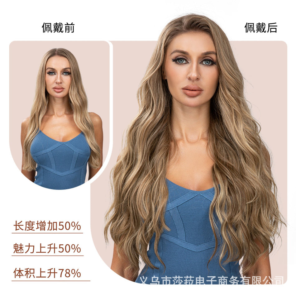 Synthetic Long Curly Hair Extensions – One-Piece Invisible