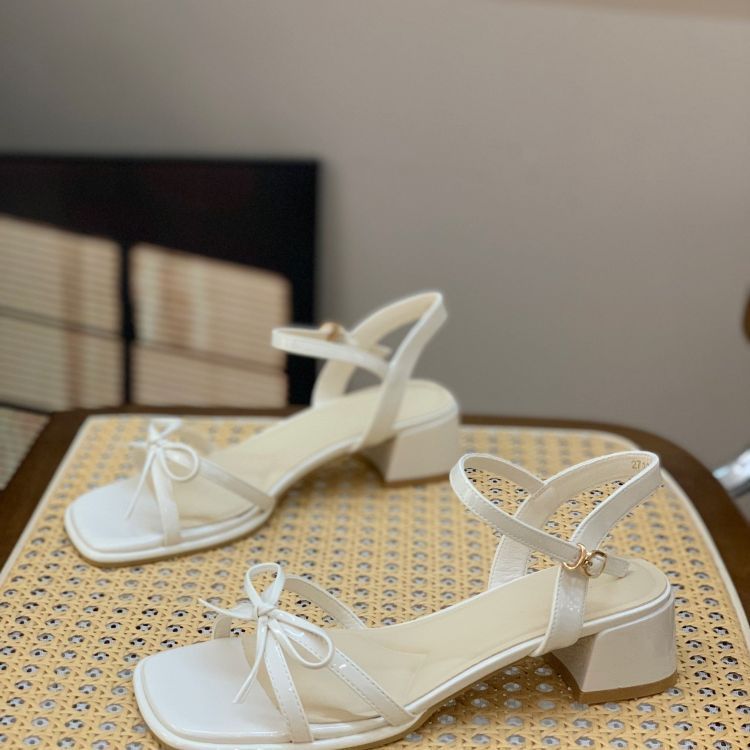STOCK-Sandals for Women 2025 | Chic Bow & Thick Heel