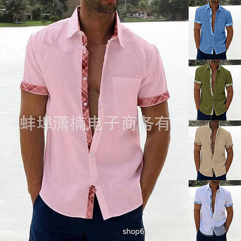 Summer Contrast Collar Shirt – Casual & Stylish
