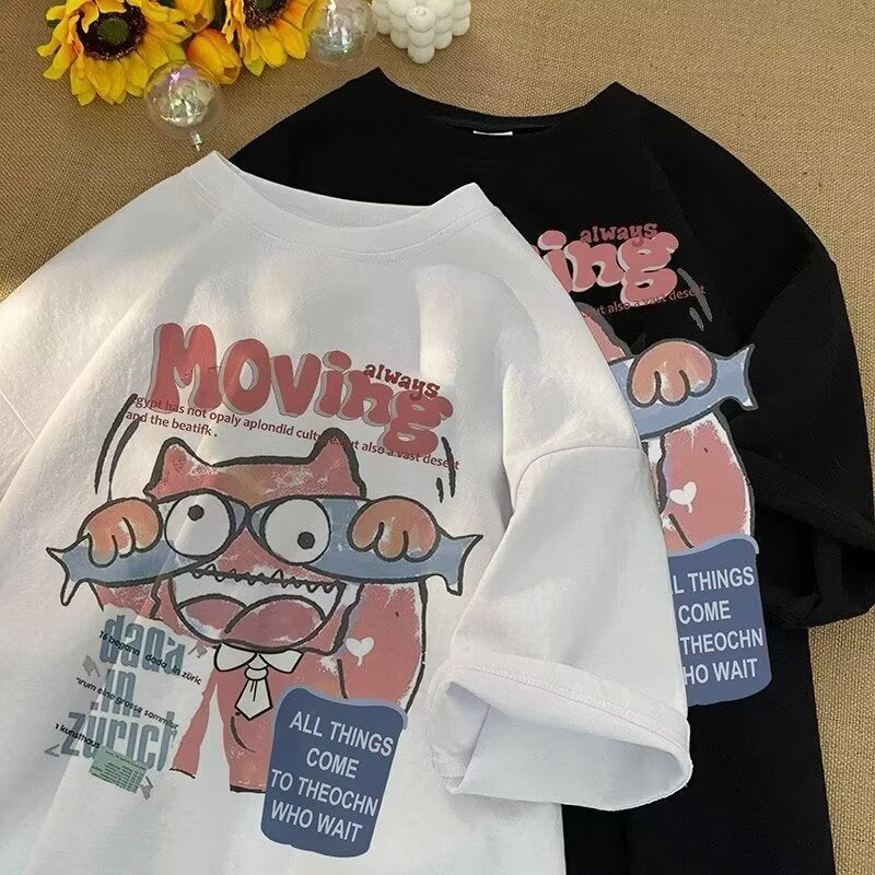 Boys' Printed T-Shirt – Loose Fit Summer Sports Tee