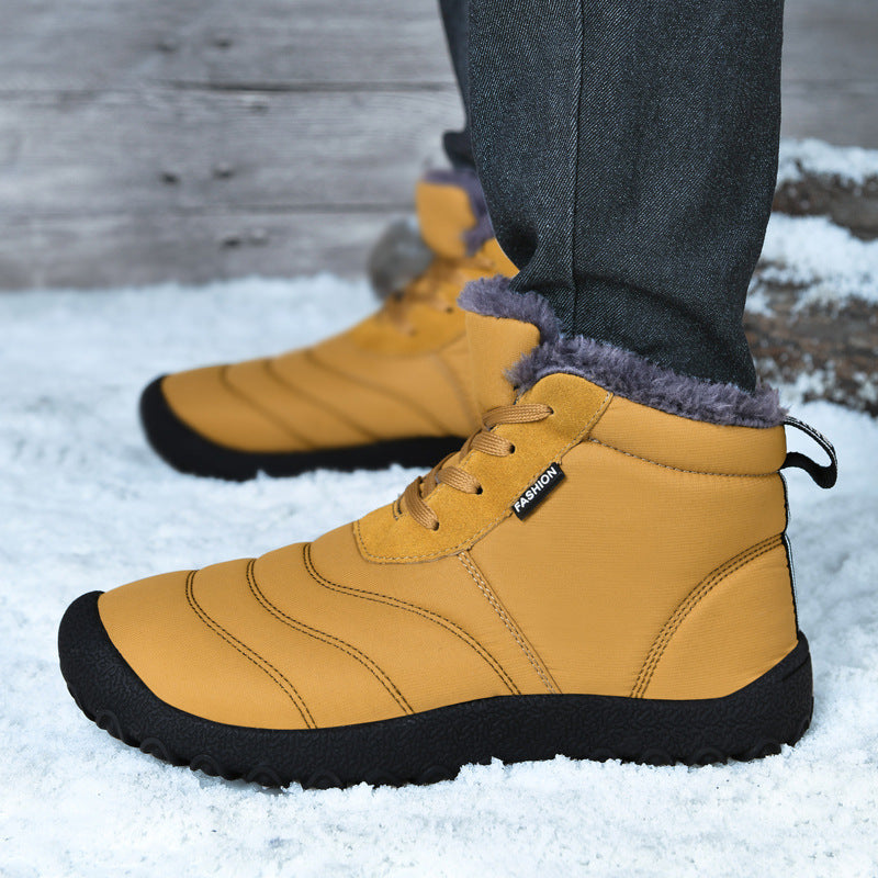 Plus Size Men’s Winter Cotton Mid-Top Snow Boots