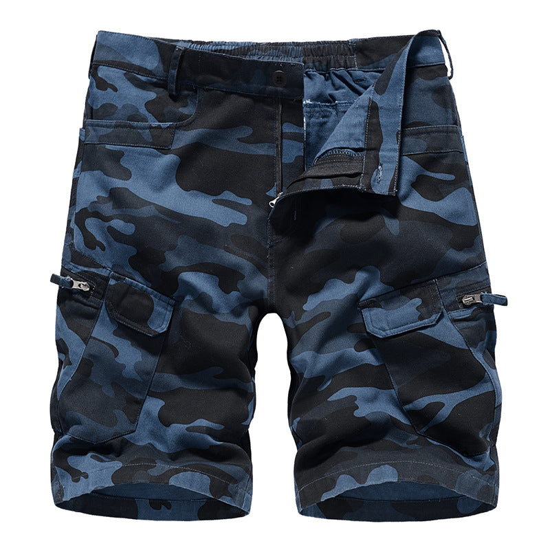 Men’s Camo Workwear Shorts – Loose Plus-Size Cropped Pants