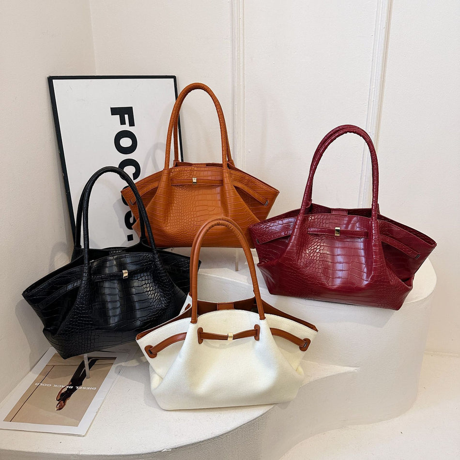 Tote Bag for Men 2025 | Large-Capacity Crocodile Pattern