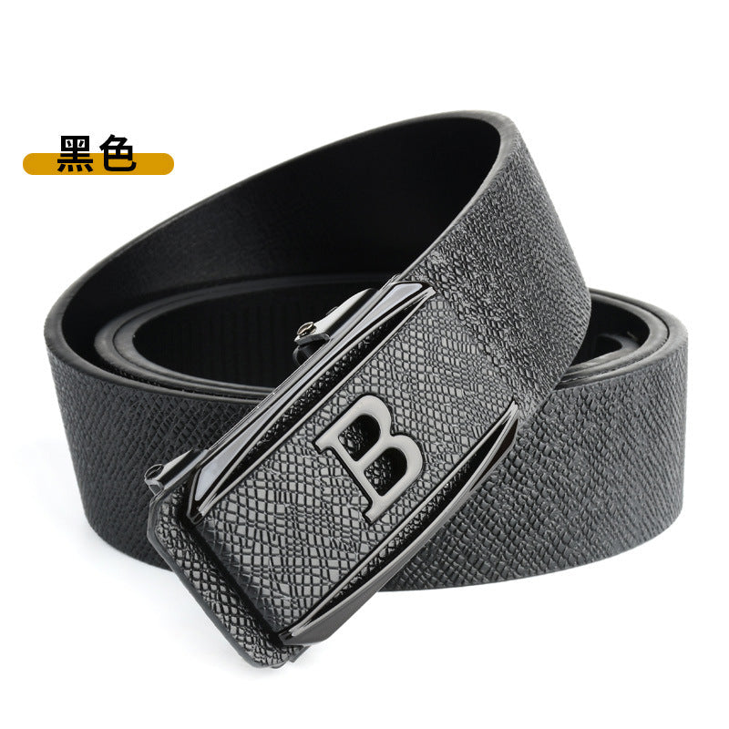 Men's Letter B Automatic Buckle Belt for Business Casual Wear